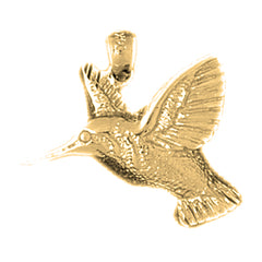 Yellow Gold-plated Silver Hummingbird Pendant