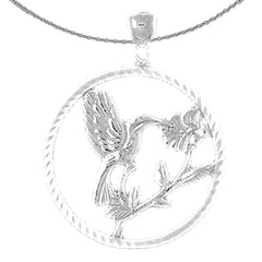 Colgante de colibrí de plata de ley (bañado en rodio o oro amarillo)