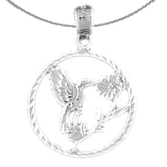 Colgante de colibrí de plata de ley (bañado en rodio o oro amarillo)