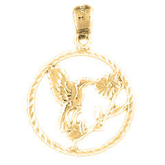 Yellow Gold-plated Silver Hummingbird Pendant