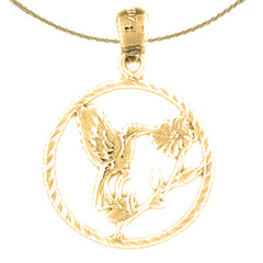 Colgante de colibrí de plata de ley (bañado en rodio o oro amarillo)