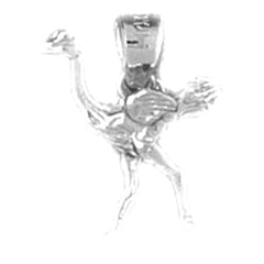 Sterling Silver 3D Ostrich Pendant