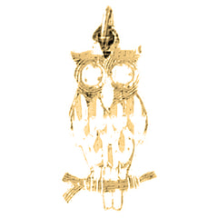 Yellow Gold-plated Silver Owl Pendant