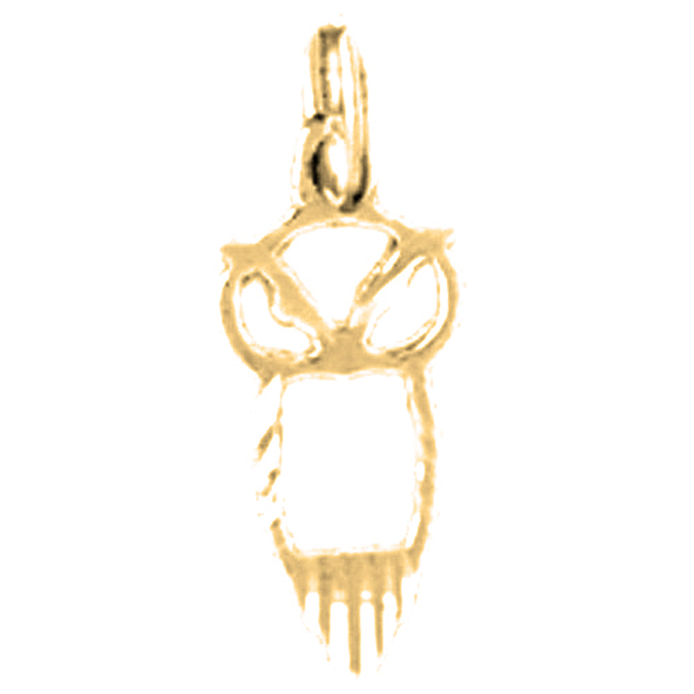 Yellow Gold-plated Silver Owl Pendant