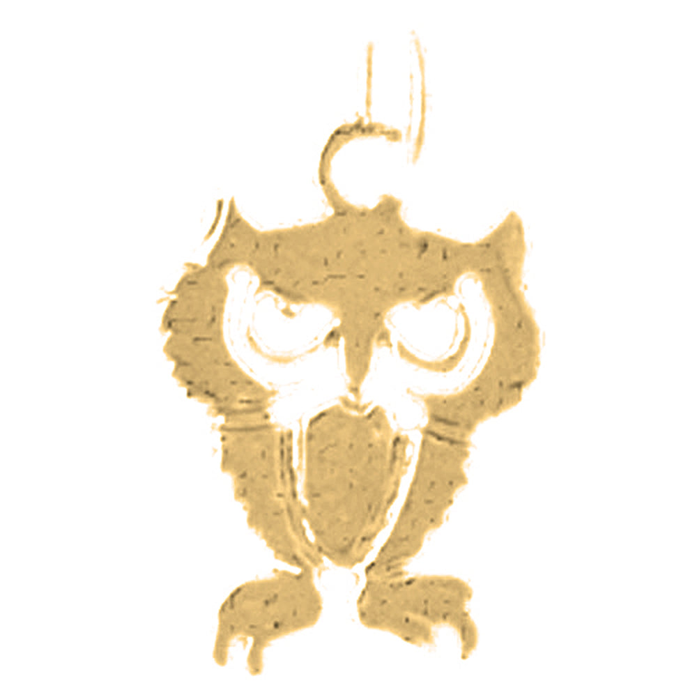 Yellow Gold-plated Silver Owl Pendant