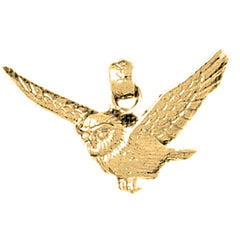 Yellow Gold-plated Silver Owl Pendant