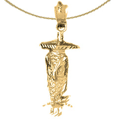 Colgante de búho de plata de ley (bañado en rodio o oro amarillo)