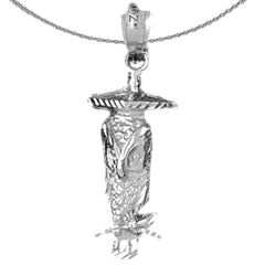 Colgante de búho de plata de ley (bañado en rodio o oro amarillo)