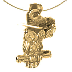 Eulenanhänger aus Sterlingsilber (rhodiniert oder gelbvergoldet)