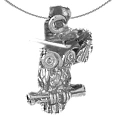 Eulenanhänger aus Sterlingsilber (rhodiniert oder gelbvergoldet)