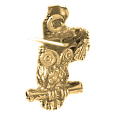 Yellow Gold-plated Silver Owl Pendant