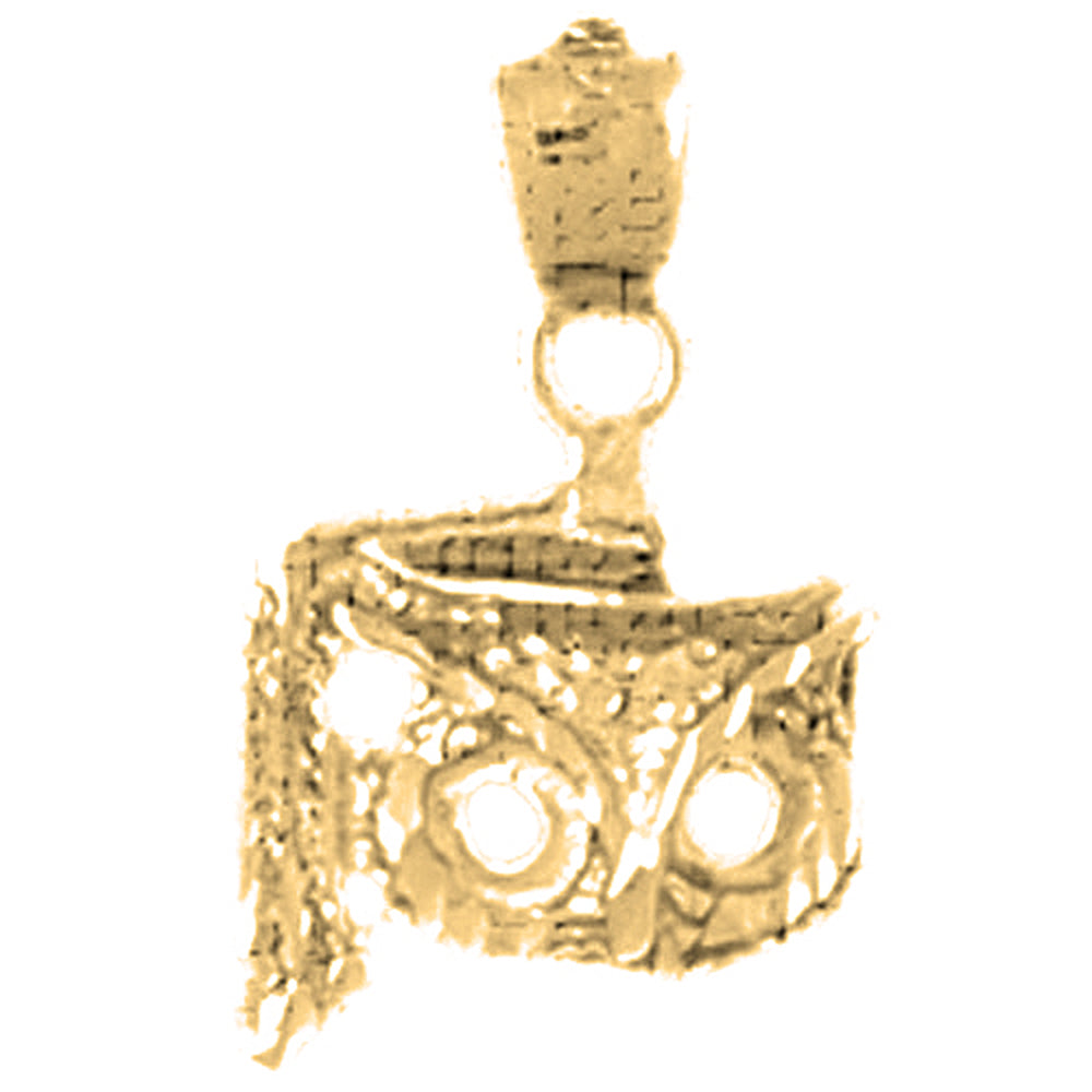 Yellow Gold-plated Silver Owl Pendant