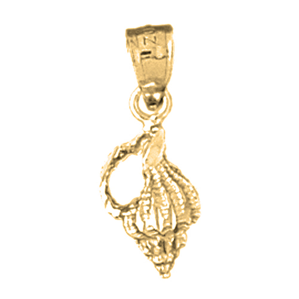 Yellow Gold-plated Silver Conch Shell Pendant