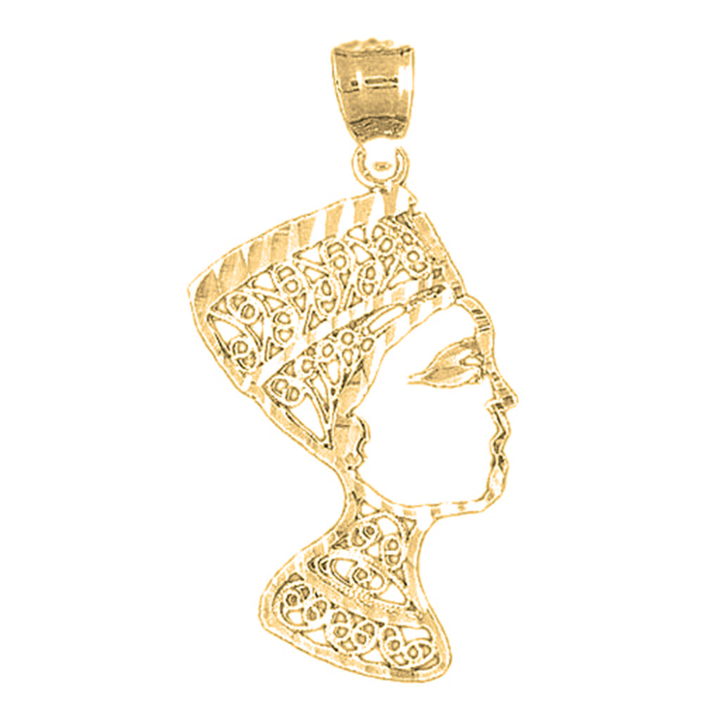 Yellow Gold-plated Silver Nefertiti Pendant