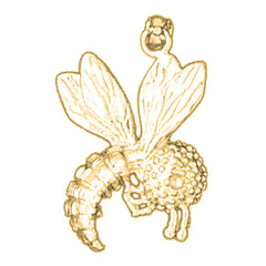 Yellow Gold-plated Silver Bee Pendant