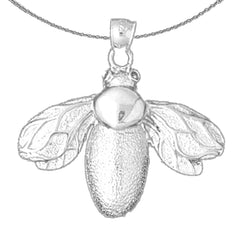 Sterling Silver Bee Pendant (Rhodium or Yellow Gold-plated)