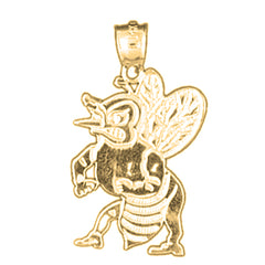 Yellow Gold-plated Silver Bee Pendant