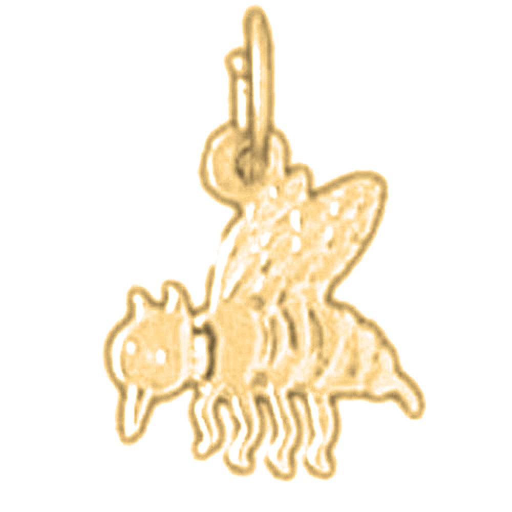 Yellow Gold-plated Silver Bee Pendant