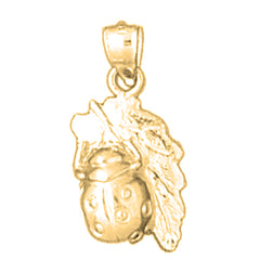 Yellow Gold-plated Silver Ladybug Pendant