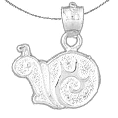 Colgante de caracol de plata de ley (bañado en rodio o oro amarillo)