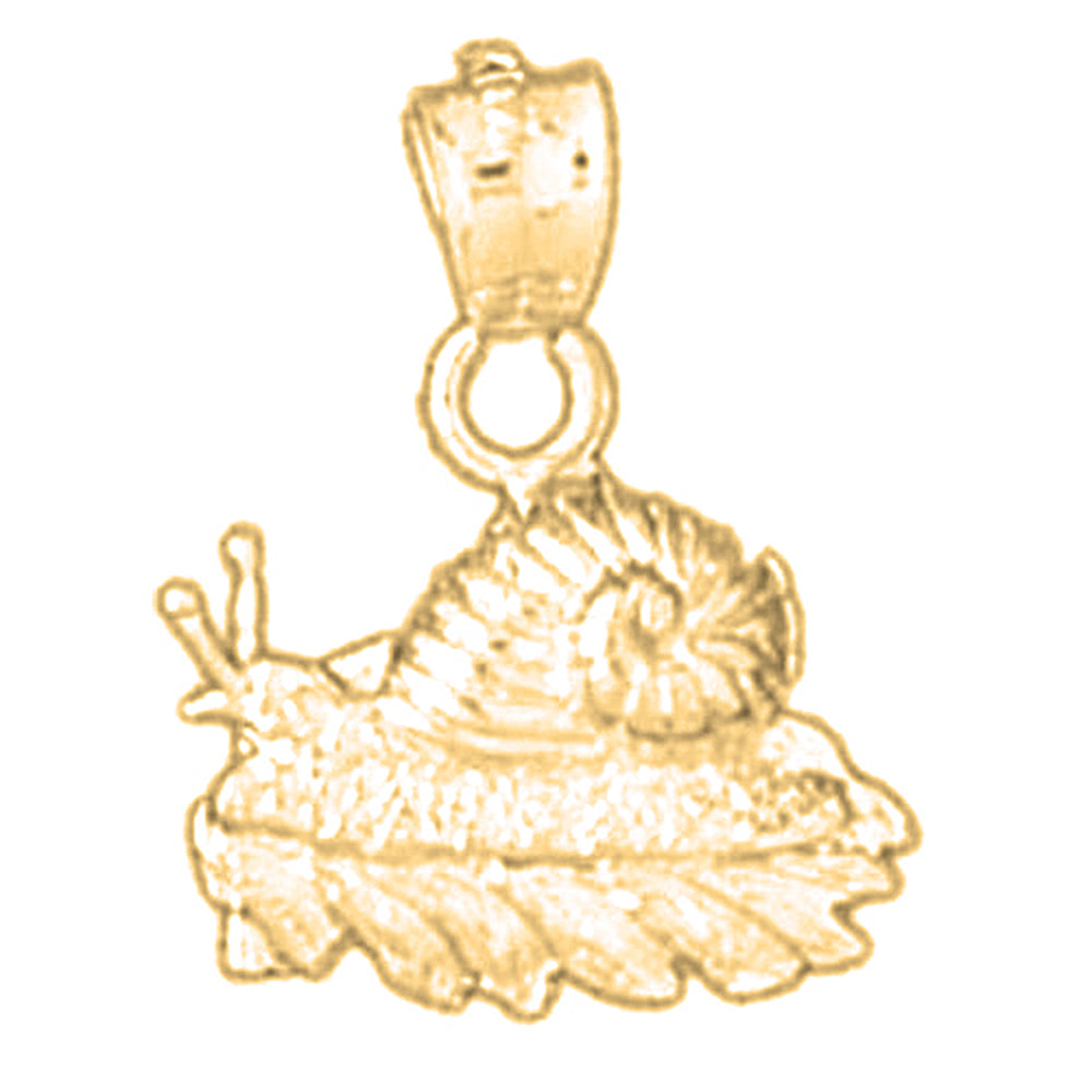 Yellow Gold-plated Silver Snail Pendant