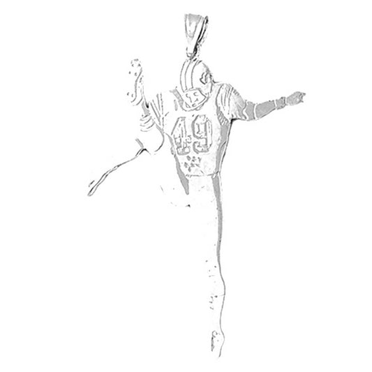 Sterling Silver Football Player Pendant