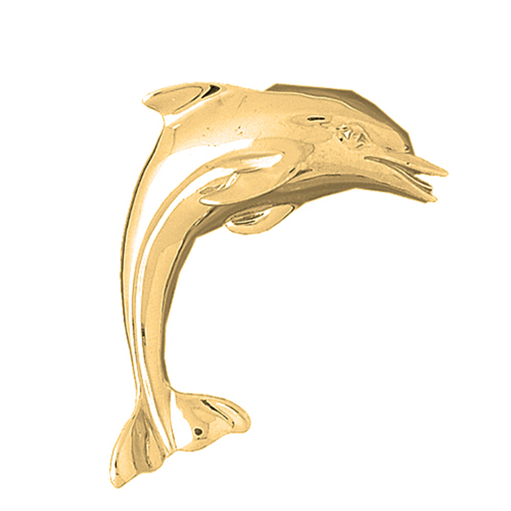 Yellow Gold-plated Silver Dolphin Pendant