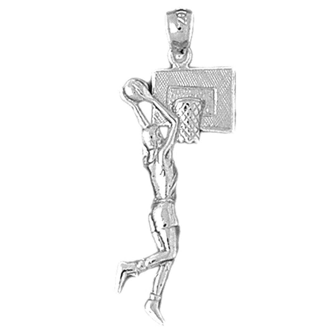 Sterling Silver Basketball Player Pendant