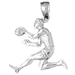 Sterling Silver Basketball Player Pendant