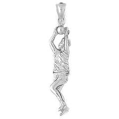 Sterling Silver Basketball Player Pendant