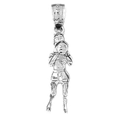 Sterling Silver Basketball Player Pendant