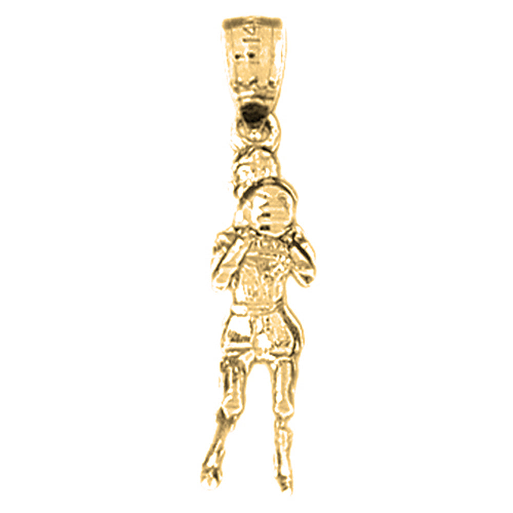 Yellow Gold-plated Silver Basketball Player Pendant