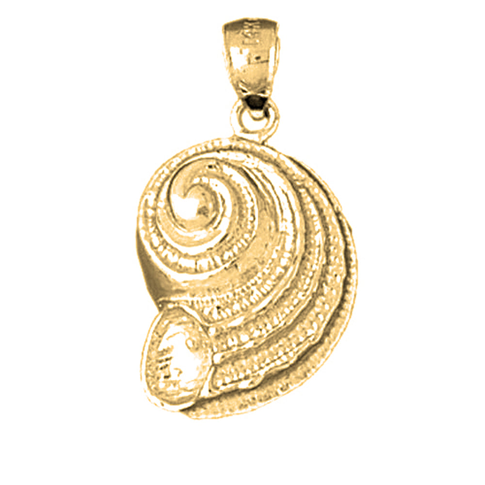 Yellow Gold-plated Silver Nautilis Shell Pendant
