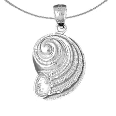 Sterling Silver Nautilis Shell Pendant (Rhodium or Yellow Gold-plated)