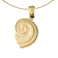 Sterling Silver Nautilis Shell Pendant (Rhodium or Yellow Gold-plated)