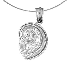 Sterling Silver Nautilis Shell Pendant (Rhodium or Yellow Gold-plated)