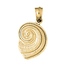 Yellow Gold-plated Silver Nautilis Shell Pendant