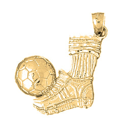 Yellow Gold-plated Silver Soccer Ball Pendant