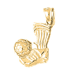 Yellow Gold-plated Silver Soccer Ball Pendant