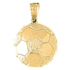 Yellow Gold-plated Silver Soccer Ball Pendant