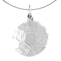 Sterling Silver Soccer Ball Pendant (Rhodium or Yellow Gold-plated)