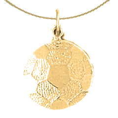 Sterling Silver Soccer Ball Pendant (Rhodium or Yellow Gold-plated)