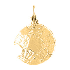 Yellow Gold-plated Silver Soccer Ball Pendant