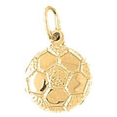Yellow Gold-plated Silver Soccer Ball Pendant