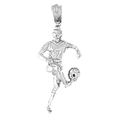 Sterling Silver Soccer Player Pendant