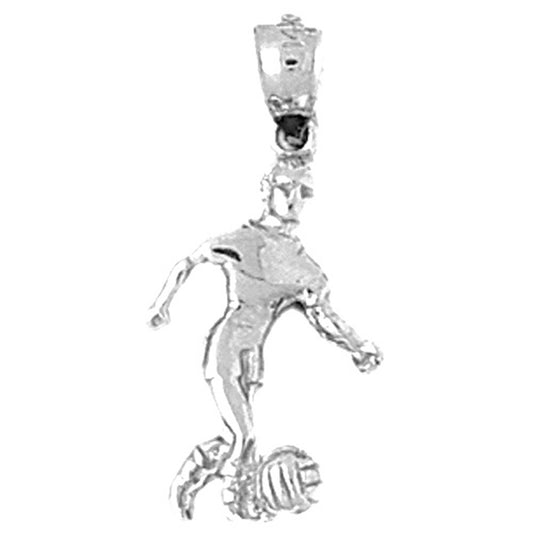 Sterling Silver Soccer Player Pendant