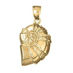 Yellow Gold-plated Silver Nautilis Shell Pendant