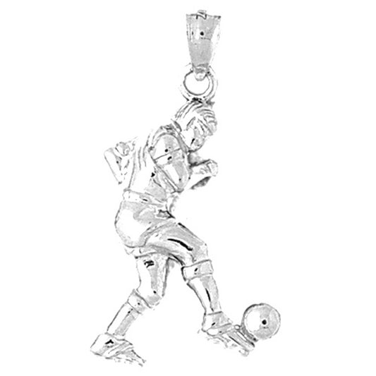 Sterling Silver Soccer Player Pendant