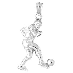 Sterling Silver Soccer Player Pendant