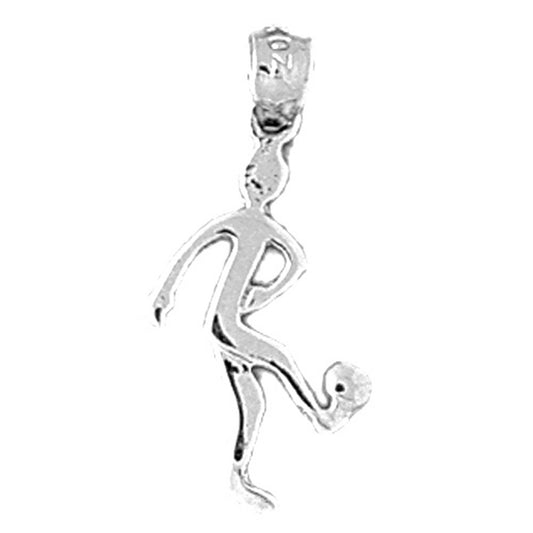 Sterling Silver Soccer Player Pendant